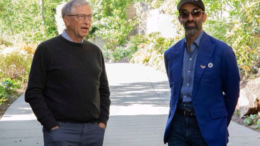 UAE National Security Advisor Sheikh Tahnoon Bin Zayed Al Nahyan meets Microsoft co-founder Bill Gates in Seattle on June 7, 2024.